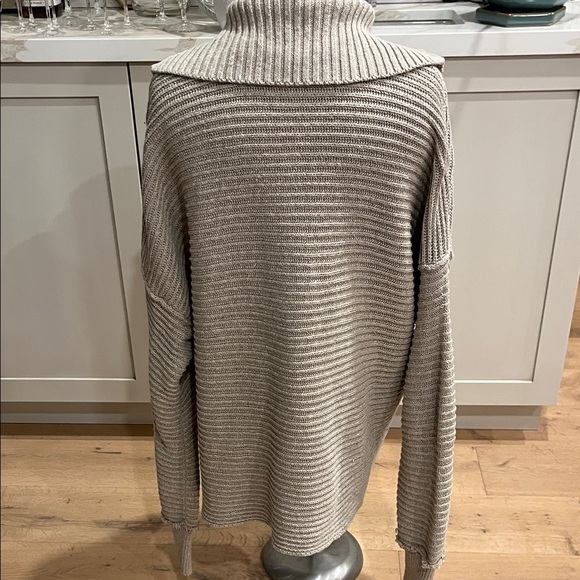 Free People Marlie Oversized V-Neck Sweater in Oatmeal - Picture 12 of 15